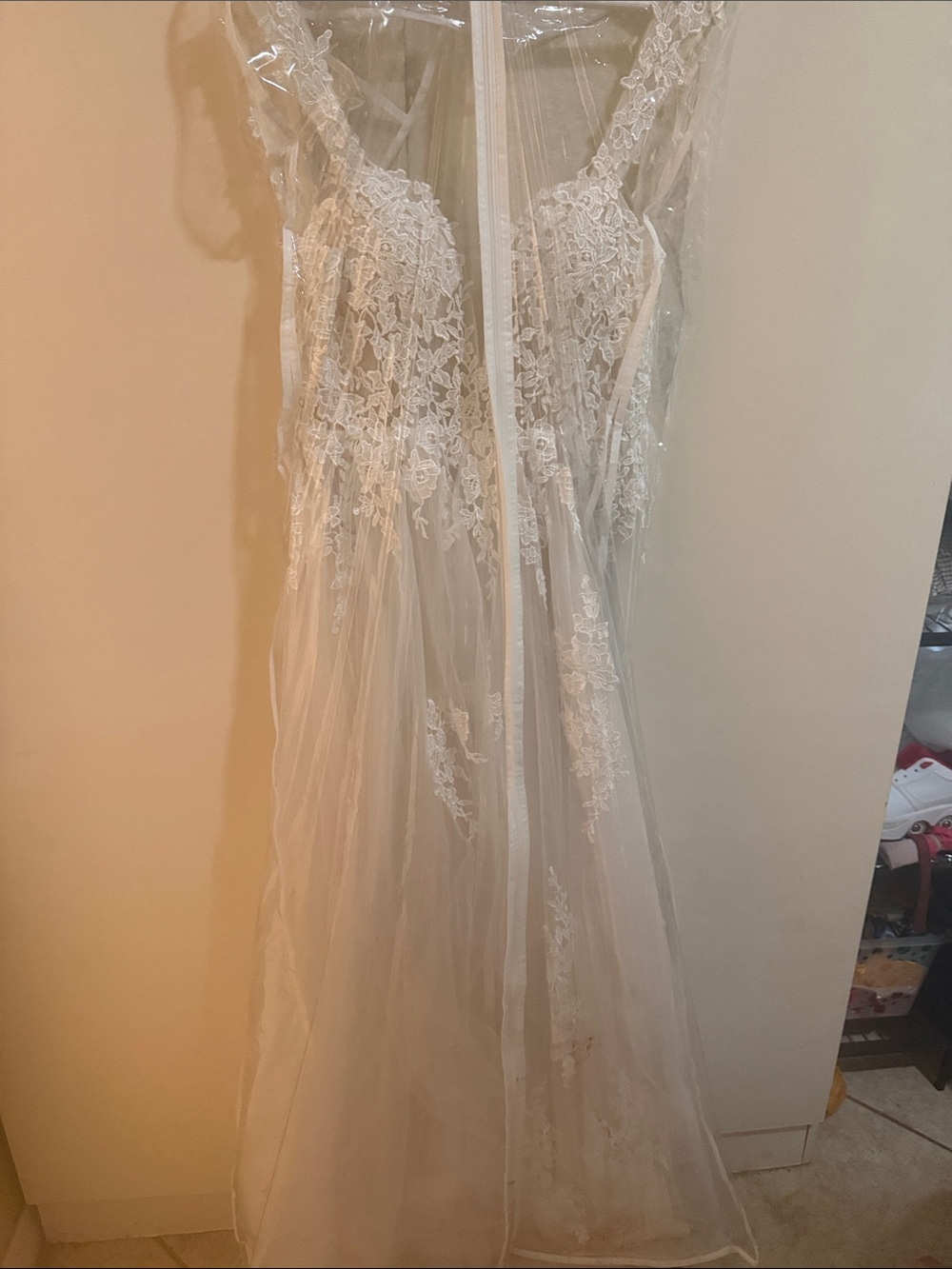 Elegant White Lace A-Line Wedding Dress